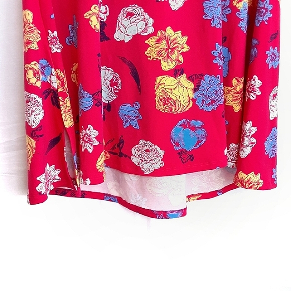 NWT LULAROE Perfect-T Floral Side Split Hem Tunic Top Size XXS / Medium - Picture 4 of 9